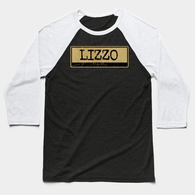 Aliska text black retro - Lizzo Baseball T-Shirt by Aliska